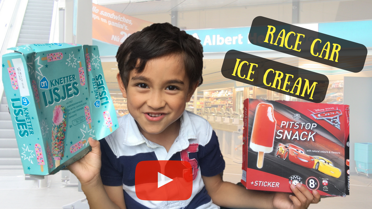 Youtube Max knetter ijsje race car ijsje albert heijn met play button (2)