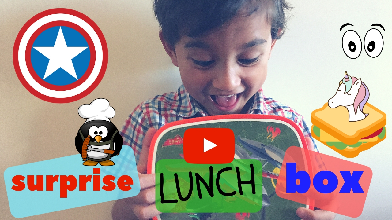 Youtube thumbnail Max back to school lunch box dag 3 4 5 play button