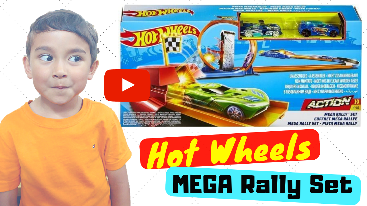 Max youtube thumbnail verjaardag kado uitpakken gift unboxing hot wheels car auto and mega rally set hotwheels v1 play